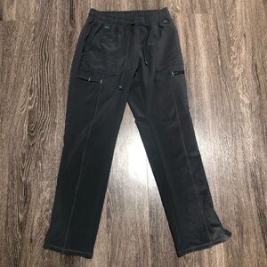SCRUBSTAR Petite XS Pewter Cargo Scrub Pants Stretch Zippers Drawstring